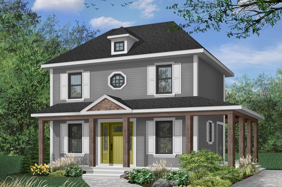 Exterior - Front Elevation 4 for Traditional House Plan #23-503 - 3 bed, 2 bath