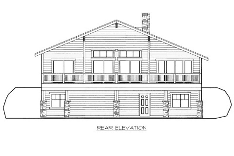 Dream House Plan - Exterior - Rear Elevation for Bungalow House Plan #117-710 - 2 bed, 2.5 bath