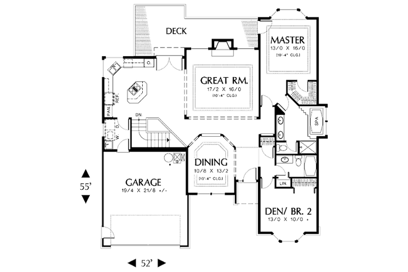 Home Plan - Floor Plan - Main Floor for Southern House Plan #48-416 - 4 bed, 3 bath