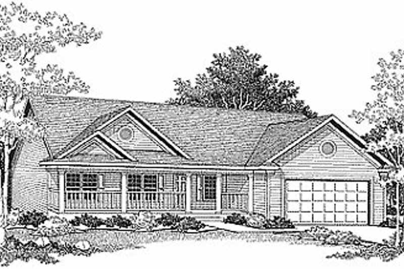 Traditional Style House Plan - 3 Beds 2 Baths 1342 Sq/Ft Plan #70-114