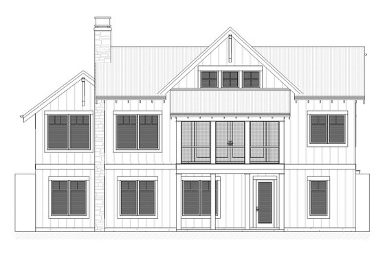 Exterior - Rear Elevation for Farmhouse House Plan #901-110 - 3 bed, 3.5 bath