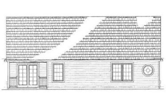 Exterior - Rear Elevation for Ranch House Plan #72-223 - 4 bed, 3 bath