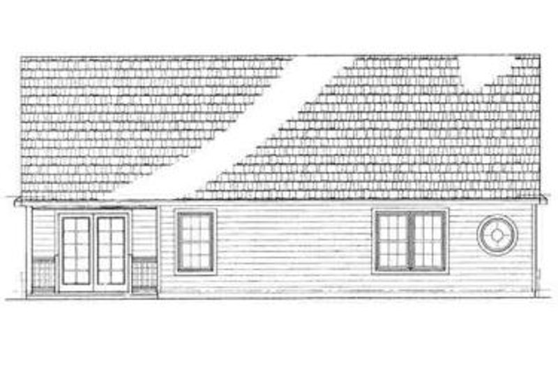 Home Plan - Exterior - Rear Elevation for Ranch House Plan #72-223 - 4 bed, 3 bath