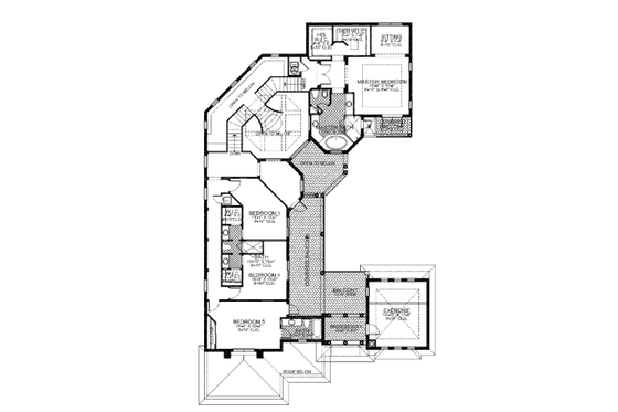 Floor Plan - Upper Floor for Mediterranean House Plan #420-237 - 5 bed, 4.5 bath