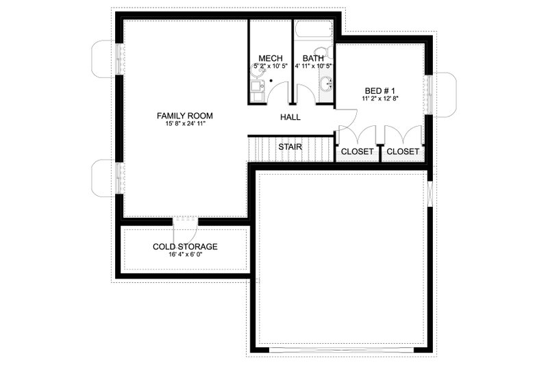 Home Plan - Floor Plan - Lower Floor for Craftsman House Plan #1060-263 - 4 bed, 2.5 bath