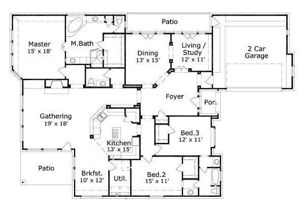 Traditional Floor Plan - Main Floor Plan #411-227