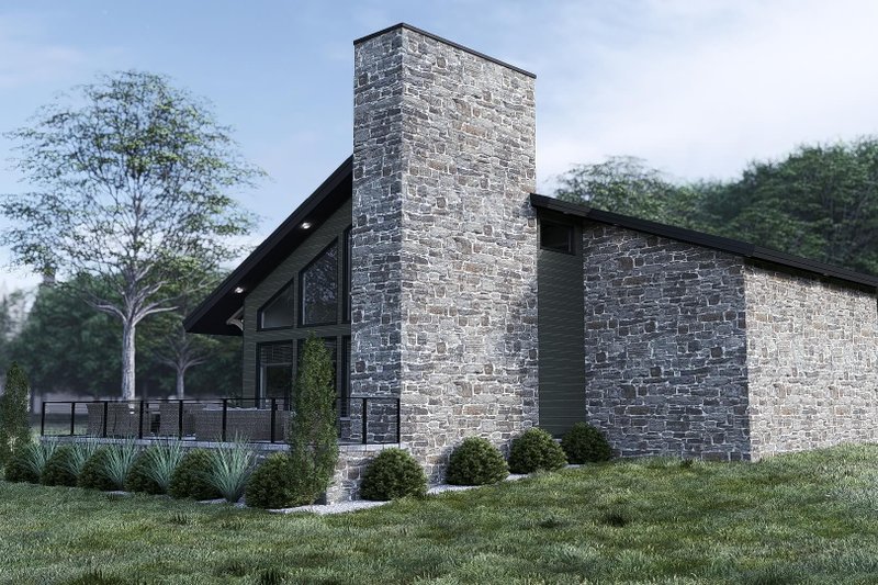 House Blueprint - Exterior - Rear Elevation for Modern House Plan #923-399 - 3 bed, 2 bath