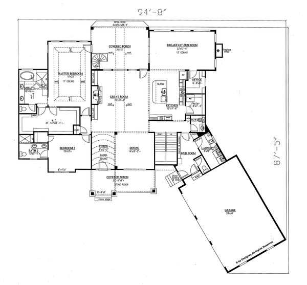 Home Plan - Craftsman Floor Plan - Main Floor Plan #437-85