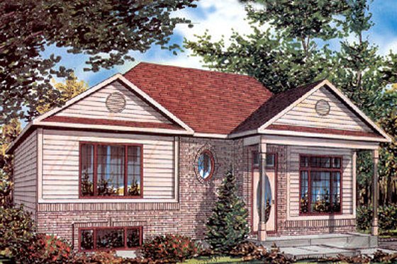 Exterior - Front Elevation for Traditional House Plan #138-184 - 3 bed, 2 bath