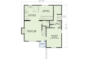 Floor Plan - Main Floor for Traditional House Plan #17-2033 - 3 bed, 2.5 bath