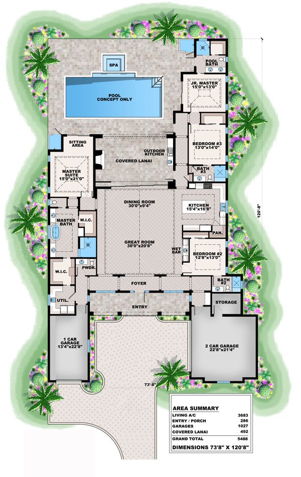 Contemporary Floor Plan - Main Floor Plan #27-572