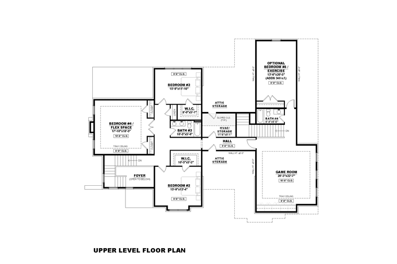 House Plan Design - Floor Plan - Upper Floor for European House Plan #1117-2 - 4 bed, 4 bath