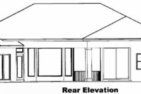 Exterior - Rear Elevation for Mediterranean House Plan #27-101 - 3 bed, 3 bath