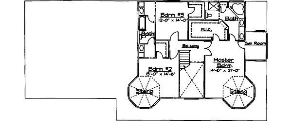 House Blueprint - Victorian Floor Plan - Upper Floor Plan #31-103