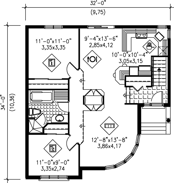 Contemporary Floor Plan - Main Floor Plan #25-320
