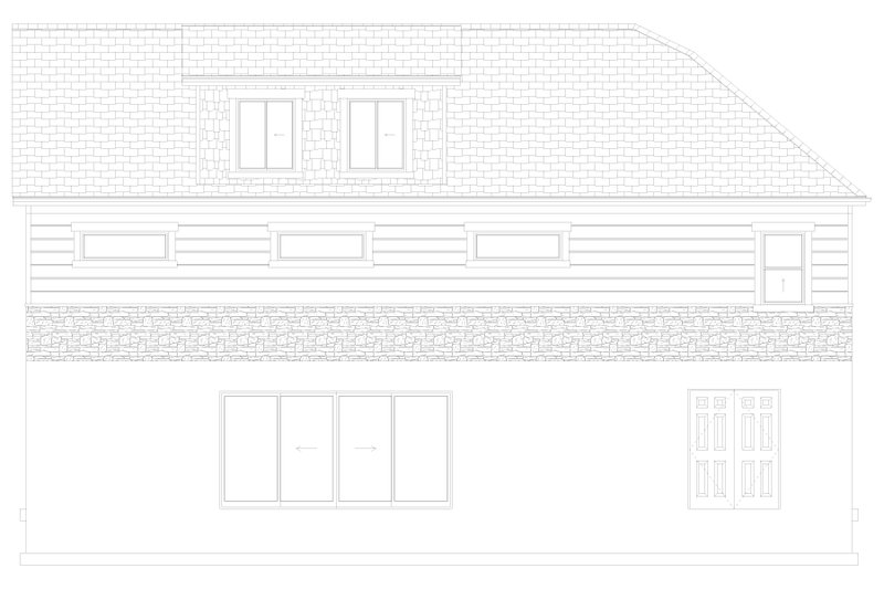 Dream House Plan - Exterior - Rear Elevation 3 for Farmhouse House Plan #1060-183 - 1 bed, 1 bath