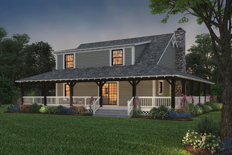 House Blueprint - Exterior - Rear Elevation 1 for Farmhouse House Plan #72-110 - 3 bed, 2.5 bath