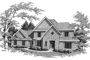 Southern Exterior - Front Elevation Plan #70-422