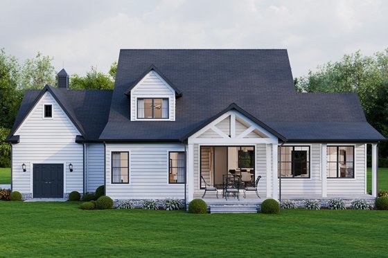 Exterior - Rear Elevation for Farmhouse House Plan #1089-24 - 3 bed, 2.5 bath