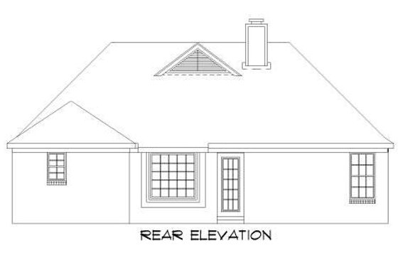Exterior - Rear Elevation for Traditional House Plan #424-248 - 3 bed, 2 bath