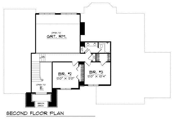 Traditional Floor Plan - Upper Floor Plan #70-404