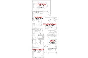Floor Plan - Main Floor for Bungalow House Plan #63-246 - 2 bed, 2 bath