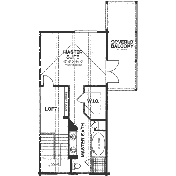 Log Floor Plan - Upper Floor Plan #115-157