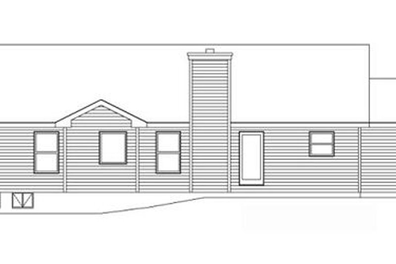 Home Plan - Exterior - Rear Elevation for Ranch House Plan #22-468 - 3 bed, 2.5 bath