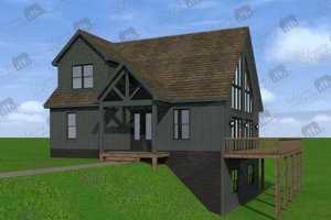 Exterior - Front Elevation 4 for Country House Plan #932-203 - 3 bed, 2 bath