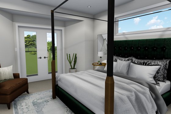 Interior - Master Bedroom for Ranch House Plan #1060-40 - 2 bed, 2 bath
