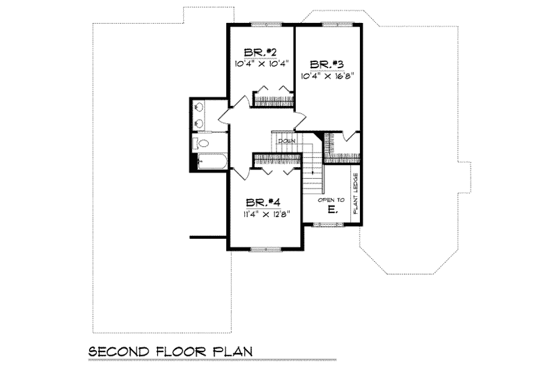 Dream House Plan - Floor Plan - Upper Floor for Traditional House Plan #70-396 - 4 bed, 2.5 bath