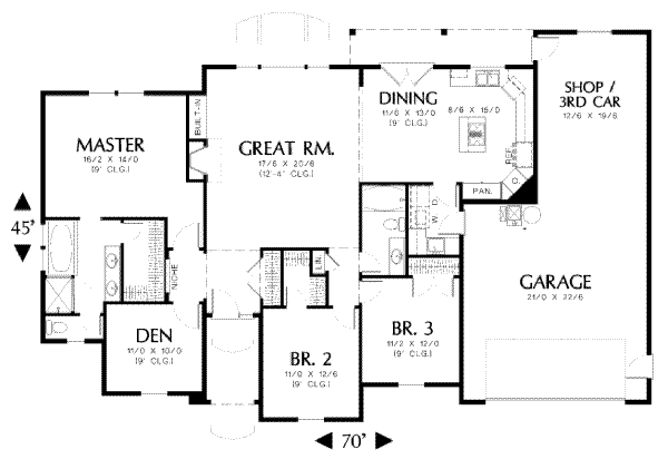 House Plan Design - Traditional Floor Plan - Main Floor Plan #48-123