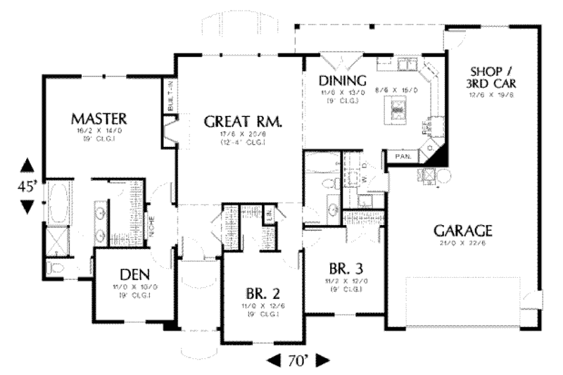 Home Plan - Floor Plan - Main Floor for Traditional House Plan #48-123 - 4 bed, 2 bath