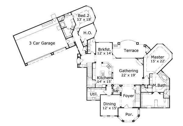 European Floor Plan - Main Floor Plan #411-528