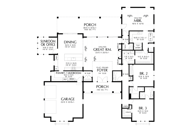 Architectural House Design - Floor Plan - Main Floor for Country House Plan #48-1137 - 3 bed, 3.5 bath