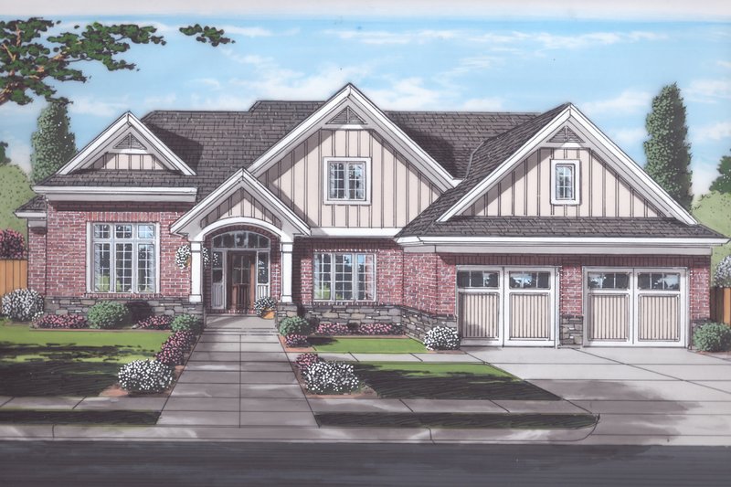 Dream House Plan - Craftsman Exterior - Front Elevation Plan #46-898