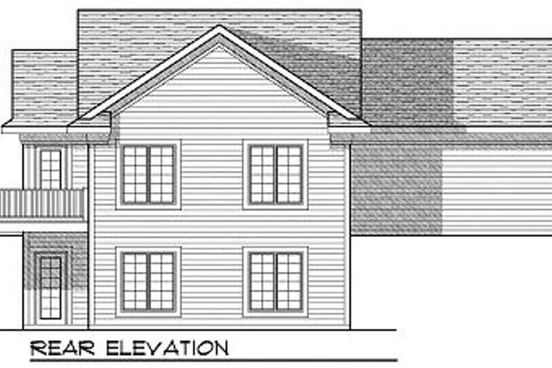 House Blueprint - Exterior - Rear Elevation for Cottage House Plan #70-857 - 4 bed, 2 bath