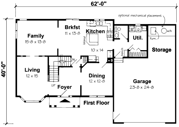 Country Floor Plan - Main Floor Plan #312-394