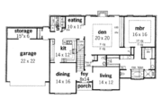 European Style House Plan - 4 Beds 3.5 Baths 2965 Sq/Ft Plan #16-222 