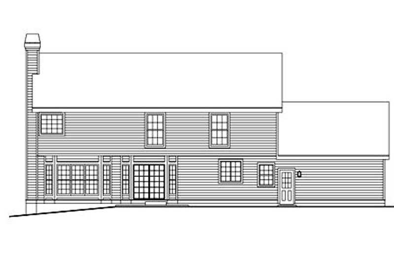 Home Plan - Exterior - Rear Elevation for Country House Plan #57-183 - 4 bed, 3.5 bath