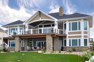 Exterior - Rear Elevation for Craftsman House Plan #1069-1 - 2 bed, 2.5 bath