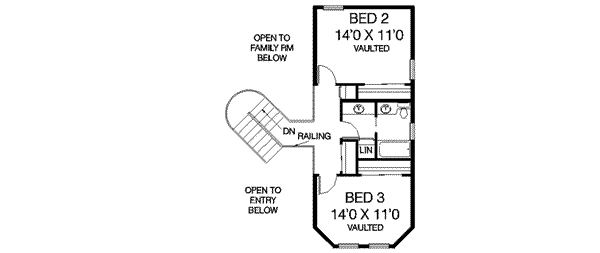 Ranch Floor Plan - Upper Floor Plan #60-311