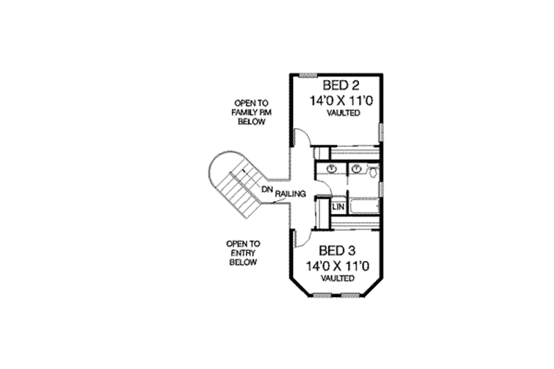 Dream House Plan - Floor Plan - Upper Floor for Ranch House Plan #60-311 - 3 bed, 3 bath