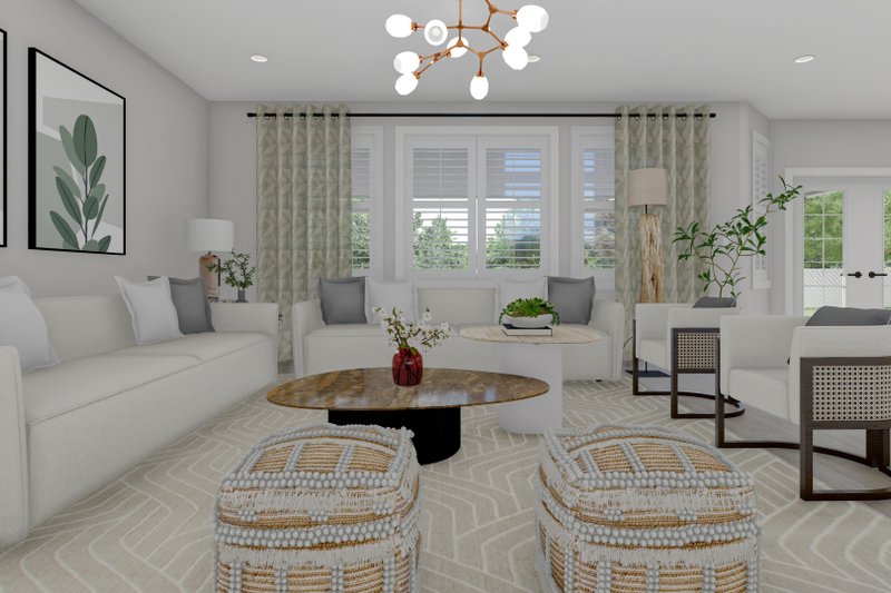 House Blueprint - Interior - Family Room 1 for Ranch House Plan #1060-170 - 3 bed, 2 bath