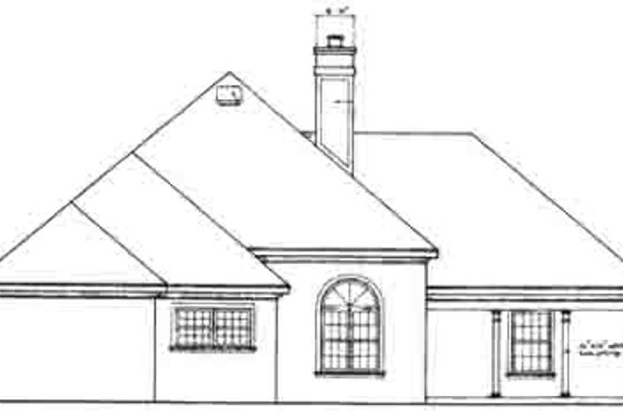 Exterior - Rear Elevation for European House Plan #45-286 - 3 bed, 2 bath