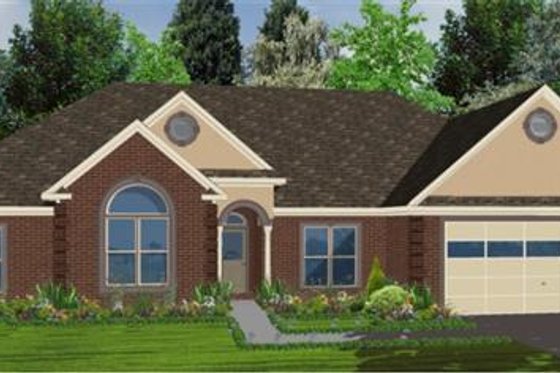 Exterior - Front Elevation for Southern House Plan #63-105 - 3 bed, 2 bath