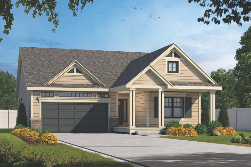 Traditional Style House Plan - 3 Beds 2 Baths 1511 Sq/Ft Plan #20-2591 Exterior