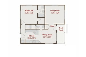 Floor Plan - Main Floor for Craftsman House Plan #461-17 - 3 bed, 2.5 bath