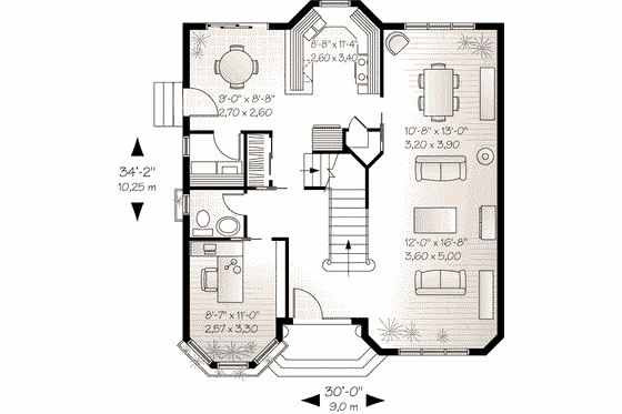 Floor Plan - Main Floor for European House Plan #23-600 - 4 bed, 2.5 bath
