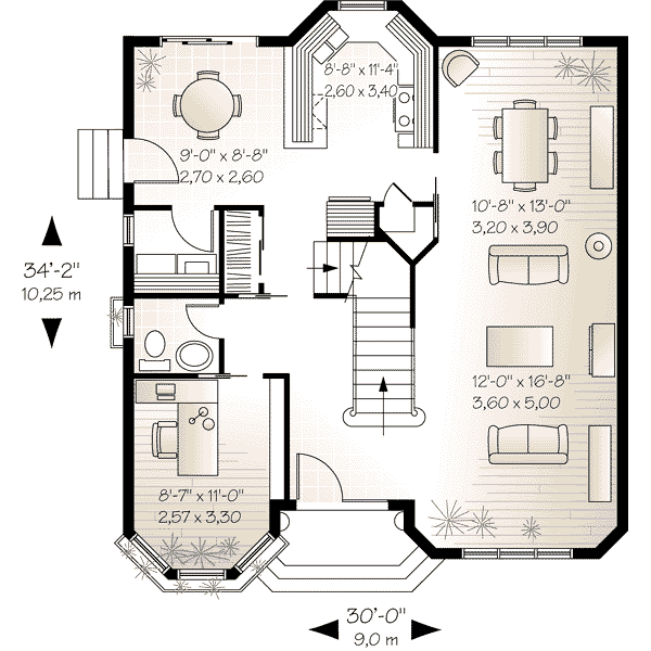 European Floor Plan - Main Floor Plan #23-600